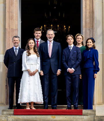 18-04-2026 Denmark King Felipe and King Frederik and Queen Mary and Prince Christian and Princess Isabella attend the confirmation of Prince Vincent and Princess Josephine in Fredensborg Castle church in Denmark. Â  Copyright: xPPEx