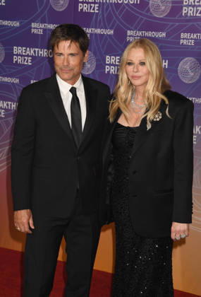 SANTA MONICA, CA - APRIL 18: Rob Lowe and Sheryl Berkoff at the 2026 Breakthrough Prize on April 18, 2026 at Barker Hangar in Santa Monica, California. Copyright: xJeffreyxMayer MediaPunchx