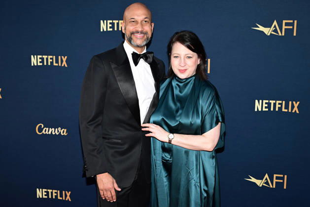 Keegan-Michael Key and his wife Elle Key attend the 51st American Film Institute (AFI) Life Achievement Award ceremony at The Dolby Theatre in the Hollywood section of Los Angeles on Saturday, April 18, 2026. Hollywood legends gathered Saturday at the gala tribute to Eddie Murphy in celebration of his five-decade career.  LAP2026041802 JOHNxMCCOY