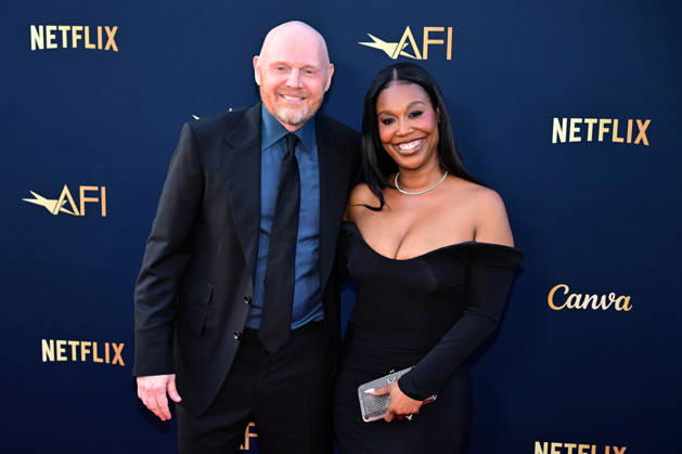 Bill Burr and his wife Mia Renee Hill attend the 51st American Film Institute (AFI) Life Achievement Award ceremony at The Dolby Theatre in the Hollywood section of Los Angeles on Saturday, April 18, 2026. Hollywood legends gathered Saturday at the gala tribute to Eddie Murphy in celebration of his five-decade career.  LAP2026041834 JOHNxMCCOY