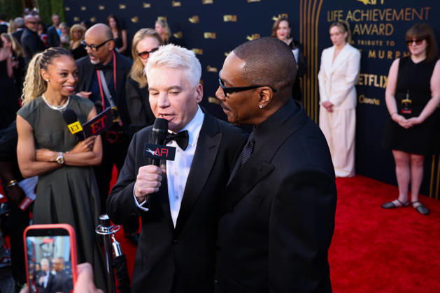 April 18, 2026, Hollywood, California, USA: American and Canadian Born Comic Actor MIKE MYERS (62), of Austin Powers fame, and friend EDDIE MURPHY (65) are on the Red Carpet together before Murphy receives the American Film InstituteÃ¢â‚¬â ¢s (AFI) Life Time Achievement Award on April 18, 2026 in Hollywood, California at the Dolby Theater, Los Angeles. Hollywood USA - ZUMAk144 20260418_znp_k144_042 Copyright: xAmyxKatzx