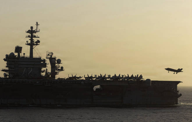 April 19, 2026, Arabian Sea, International Waters: The U.S. Navy Nimitz-class aircraft carrier USS Abraham Lincoln takes part in the operation to blockade ships passing through the Strait of Hormuz under orders from U.S President Donald Trump, April 16, 2026, from an undisclosed location. Arabian Sea International Waters - ZUMAp138 20260419_zaa_p138_002 Copyright: xUsxNavy U.S.xNavyx