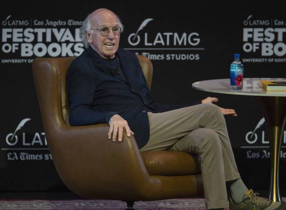 April 19, 2026 - Los Angeles, California, USA - LARRY DAVID speaks at the 2026 Los Angeles Times Festival of Books on the campus of the University of Southern California. Los Angeles USA  - ZUMAce6_ 20260419_zaf_ce6_020 Copyright: xBrianxCahnx