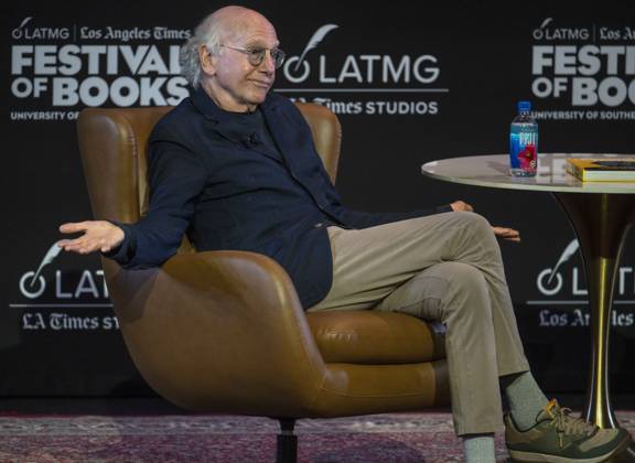 April 19, 2026 - Los Angeles, California, USA - LARRY DAVID speaks at the 2026 Los Angeles Times Festival of Books on the campus of the University of Southern California. Los Angeles USA - ZUMAce6_ 20260419_zaf_ce6_024 Copyright: xBrianxCahnx