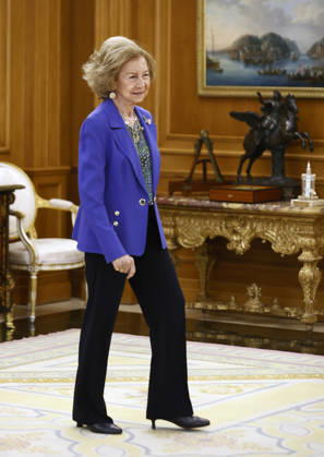 Queen Sofia receives in audience a representation of the Association of Relatives of People with Alzheimers and other Dementias Remember Extremadura Queen Sofia during the audience to a representation of the Association of Relatives of People with Alzheimers and other Dementias Remember Extremadura on the occasion of its 25th anniversary, at the Zarzuela Palace, on April 20, 2026, in Madrid Spain FAMOUS AUDIENCE QUEEN Antonio Gutié Madrid Madrid Spain  Copyright: xAntonioxGutiÃ rrezx 7454428