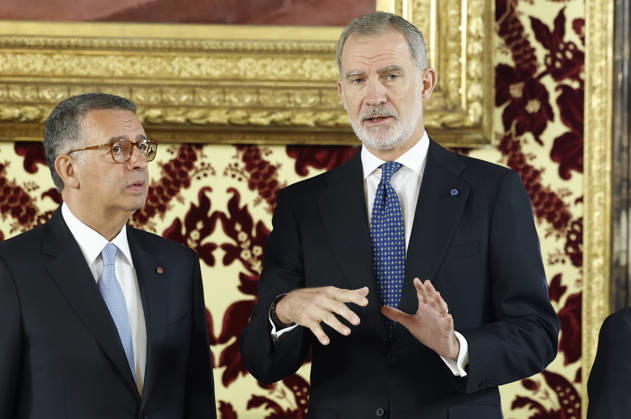 Spain s King Felipe VI (R) chats with new President of Portugal, Antonio Jose Seguro (L), in the framework of their meeting at the Royal Palace in Madrid, Spain, 20 April 2026. Seguro is on an official visit in Spain. New President of Portugal, Antonio Jose Seguro, visits Spain !ACHTUNG: NUR REDAKTIONELLE NUTZUNG!  Copyright: xChemaxMoyax GRAF5522 20260420-55020041771_1