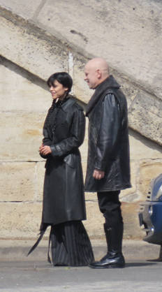 Wednesday Filming - Paris Jenna Ortega and Fred Armisen seen during the filming of Wednesday Season 3 directed by Tim Burton in Paris, France on April 20, 2026. Photo by ABACAPRESS.COM Paris Ile-de-France France  Copyright: xABACAx