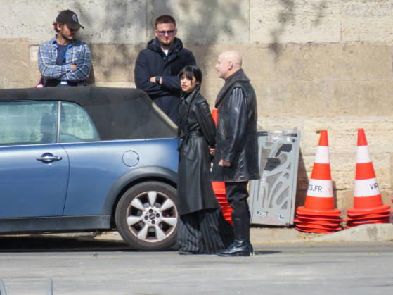 Wednesday Filming - Paris Jenna Ortega and Fred Armisen seen during the filming of Wednesday Season 3 directed by Tim Burton in Paris, France on April 20, 2026. Photo by ABACAPRESS.COM Paris Ile-de-France France  Copyright: xABACAx