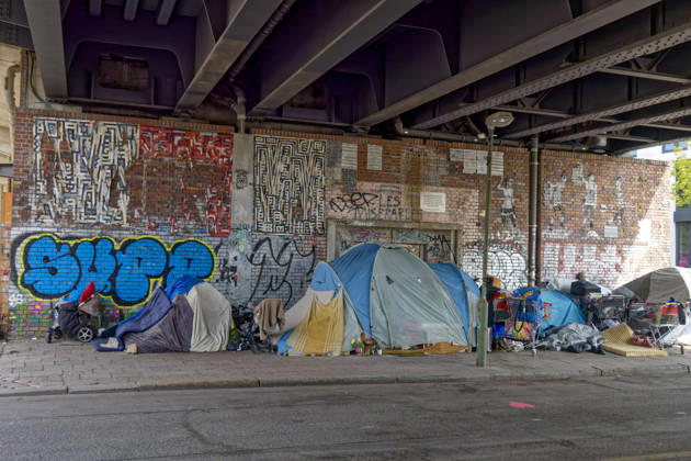 Obdachlose, Zeltlager, Berlin-Mitte Obdachlose, Zeltlager, Schlafplatz, Armut, Berlin-Mitte