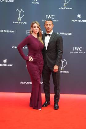 Thiago Alcantara and Julia Vigas at photocall for Laureus awards 2026 in Madrid on Monday, 20 April 2026. Cordon Press 
