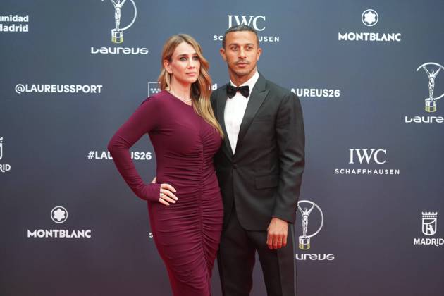 Thiago Alcantara and Julia Vigas at photocall for Laureus awards 2026 in Madrid on Monday, 20 April 2026. Cordon Press 