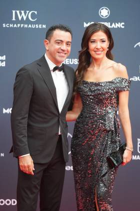 Xavi Hernandez and Nuria Cunillera at photocall for Laureus awards 2026 in Madrid on Monday, 20 April 2026. Cordon Press 