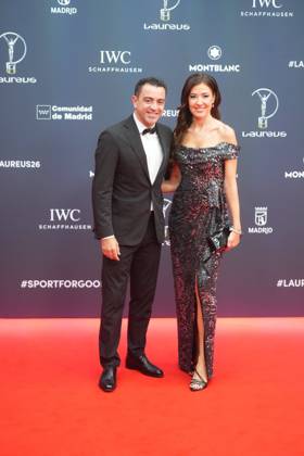 Xavi Hernandez and Nuria Cunillera at photocall for Laureus awards 2026 in Madrid on Monday, 20 April 2026. Cordon Press 