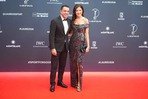 Xavi Hernandez and Nuria Cunillera at photocall for Laureus awards 2026 in Madrid on Monday, 20 April 2026. Cordon Press 