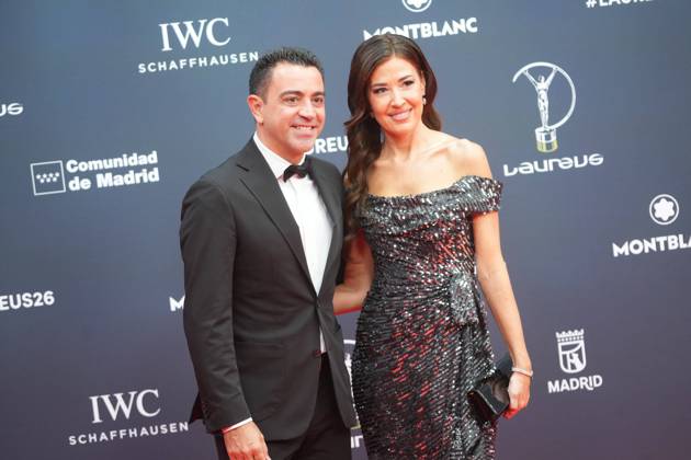Xavi Hernandez and Nuria Cunillera at photocall for Laureus awards 2026 in Madrid on Monday, 20 April 2026. Cordon Press 