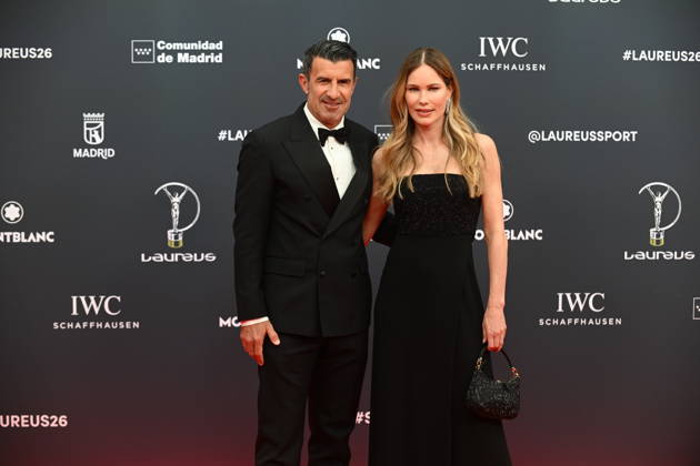Laureus World Sports Awards 2026 Luis Figo and Helen Svedin during the Laureus World Sports Awards 2026 gala held at the Galería de Cristal del Palacio de Cibeles, on April 20, 2026, in Madrid Spain Madrid once again becomes the epicenter of world sport by hosting, for the third consecutive year, the Laureus Awards gala SPORTS AWARDS José Madrid Madrid Madrid Espana  Copyright: xJosÃ xOlivax 7455650