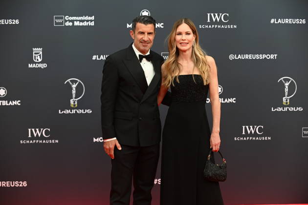 Laureus World Sports Awards 2026 Luis Figo and Helen Svedin during the Laureus World Sports Awards 2026 gala held at the Galería de Cristal del Palacio de Cibeles, on April 20, 2026, in Madrid Spain Madrid once again becomes the epicenter of world sport by hosting, for the third consecutive year, the Laureus Awards gala SPORTS AWARDS José Madrid Madrid Madrid Espana  Copyright: xJosÃ xOlivax 7455651