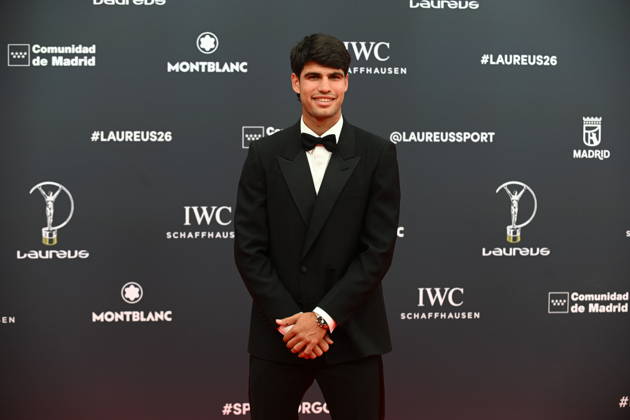 Laureus World Sports Awards 2026 Carlos Alcaraz during the gala of the Laureus World Sports Awards 2026 to be held at the Crystal Gallery of the Palacio de Cibeles, on April 20, 2026, in Madrid Spain Madrid once again becomes the epicenter of world sport by hosting, for the third consecutive year, the gala of the Laureus Awards SPORTS AWARDS José Madrid Madrid Madrid Spain  Copyright: xJosÃ xOlivax 7455658