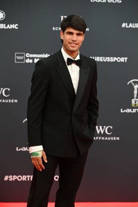 Laureus World Sports Awards 2026 Carlos Alcaraz during the gala of the Laureus World Sports Awards 2026 to be held at the Crystal Gallery of the Palacio de Cibeles, on April 20, 2026, in Madrid Spain Madrid once again becomes the epicenter of world sport by hosting, for the third consecutive year, the gala of the Laureus Awards SPORTS AWARDS José Madrid Madrid Madrid Spain  Copyright: xJosÃ xOlivax 7455659