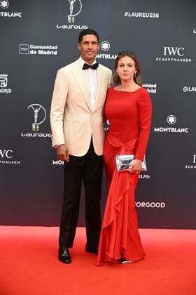 Laureus World Sports Awards 2026 Raphaël Varane and his wife, Camille Tytgat, during the gala of the Laureus World Sports Awards 2026 held at the Crystal Gallery of the Cibeles Palace, on April 20, 2026, in Madrid Spain Madrid once again becomes the epicenter of world sport by hosting, for the third consecutive year, the Laureus Awards gala SPORT AWARDS José Madrid Madrid Madrid Madrid Spain  Copyright: xJosÃ xOlivax 7455765