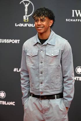 Laureus World Sports Awards 2026 Lamine Yamal during the 2026 Laureus World Sports Awards Gala held at the Galería de Cristal del Palacio de Cibeles on April 20, 2026, in Madrid Spain Madrid once again becomes the epicenter of world sport by hosting, for the third consecutive year, the Laureus Awards Gala SPORTS AWARDS José Madrid Madrid Madrid Spain  Copyright: xJosÃ xOlivax 7455769