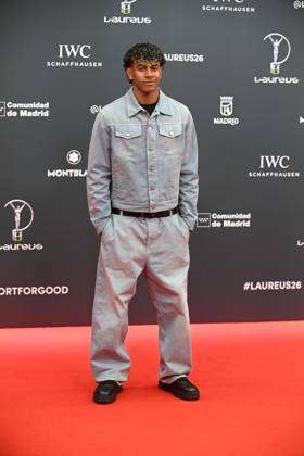 Laureus World Sports Awards 2026 Lamine Yamal during the 2026 Laureus World Sports Awards Gala held at the Galería de Cristal del Palacio de Cibeles on April 20, 2026, in Madrid Spain Madrid once again becomes the epicenter of world sport by hosting, for the third consecutive year, the Laureus Awards Gala SPORTS AWARDS José Madrid Madrid Madrid Spain  Copyright: xJosÃ xOlivax 7455770