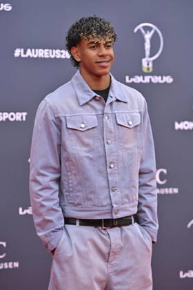 April 20, 2026, Madrid, Madrid, Spain: LAMINE YAMAL, Spanish soccer player poses at the Laureus World Sports Awards Madrid 2026 at GaleroÂ¼Ã‚Â­a de Cristal on April 20, 2026 in Madrid, Spain. Madrid Spain  - ZUMAc312 20260420_zsp_c312_139 Copyright: xOscarxManuelxSanchezx