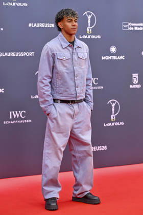 April 20, 2026, Madrid, Madrid, Spain: LAMINE YAMAL, Spanish soccer player poses at the Laureus World Sports Awards Madrid 2026 at GaleroÂ¼Ã‚Â­a de Cristal on April 20, 2026 in Madrid, Spain. Madrid Spain  - ZUMAc312 20260420_zsp_c312_144 Copyright: xOscarxManuelxSanchezx