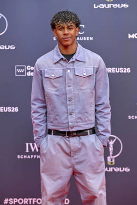 April 20, 2026, Madrid, Madrid, Spain: LAMINE YAMAL, Spanish soccer player poses at the Laureus World Sports Awards Madrid 2026 at GaleroÂ¼Ã‚Â­a de Cristal on April 20, 2026 in Madrid, Spain. Madrid Spain  - ZUMAc312 20260420_zsp_c312_138 Copyright: xOscarxManuelxSanchezx