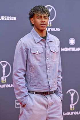 April 20, 2026, Madrid, Madrid, Spain: LAMINE YAMAL, Spanish soccer player poses at the Laureus World Sports Awards Madrid 2026 at GaleroÂ¼Ã‚Â­a de Cristal on April 20, 2026 in Madrid, Spain. Madrid Spain  - ZUMAc312 20260420_zsp_c312_141 Copyright: xOscarxManuelxSanchezx