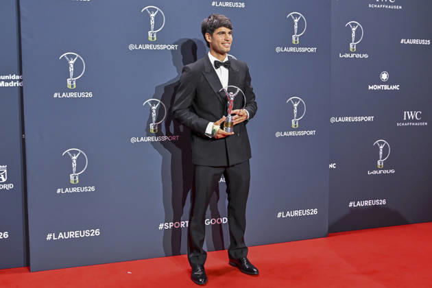 April 20, 2026, Madrid, Madrid, Spain: CARLOS ALCARAZ is the Laureus World Sportsman of the Year poses at the Laureus World Sports Awards Madrid 2026 at GaleroÂ¼Ã‚Â­a de Cristal on April 20, 2026 in Madrid, Spain. Madrid Spain  - ZUMAc312 20260420_zsp_c312_182 Copyright: xOscarxManuelxSanchezx