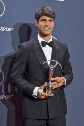 April 20, 2026, Madrid, Madrid, Spain: CARLOS ALCARAZ is the Laureus World Sportsman of the Year poses at the Laureus World Sports Awards Madrid 2026 at GaleroÂ¼Ã‚Â­a de Cristal on April 20, 2026 in Madrid, Spain. Madrid Spain  - ZUMAc312 20260420_zsp_c312_177 Copyright: xOscarxManuelxSanchezx