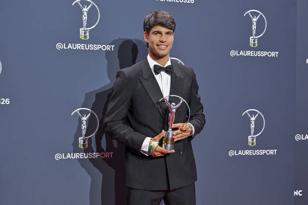 April 20, 2026, Madrid, Madrid, Spain: CARLOS ALCARAZ is the Laureus World Sportsman of the Year poses at the Laureus World Sports Awards Madrid 2026 at GaleroÂ¼Ã‚Â­a de Cristal on April 20, 2026 in Madrid, Spain. Madrid Spain  - ZUMAc312 20260420_zsp_c312_174 Copyright: xOscarxManuelxSanchezx
