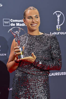 April 20, 2026, Madrid, Madrid, Spain: ARYNA SABALENKA the Laureus World Sportswoman of the Year poses at the Laureus World Sports Awards Madrid 2026 at GaleroÂ¼Ã‚Â­a de Cristal on April 20, 2026 in Madrid, Spain. Madrid Spain  - ZUMAc312 20260420_zsp_c312_279 Copyright: xOscarxManuelxSanchezx