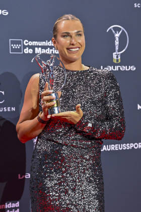 April 20, 2026, Madrid, Madrid, Spain: ARYNA SABALENKA the Laureus World Sportswoman of the Year poses at the Laureus World Sports Awards Madrid 2026 at GaleroÂ¼Ã‚Â­a de Cristal on April 20, 2026 in Madrid, Spain. Madrid Spain  - ZUMAc312 20260420_zsp_c312_276 Copyright: xOscarxManuelxSanchezx