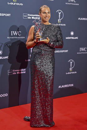 April 20, 2026, Madrid, Madrid, Spain: ARYNA SABALENKA the Laureus World Sportswoman of the Year poses at the Laureus World Sports Awards Madrid 2026 at GaleroÂ¼Ã‚Â­a de Cristal on April 20, 2026 in Madrid, Spain. Madrid Spain  - ZUMAc312 20260420_zsp_c312_273 Copyright: xOscarxManuelxSanchezx