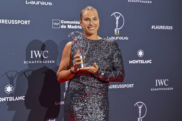 April 20, 2026, Madrid, Madrid, Spain: ARYNA SABALENKA the Laureus World Sportswoman of the Year poses at the Laureus World Sports Awards Madrid 2026 at GaleroÂ¼Ã‚Â­a de Cristal on April 20, 2026 in Madrid, Spain. Madrid Spain  - ZUMAc312 20260420_zsp_c312_270 Copyright: xOscarxManuelxSanchezx