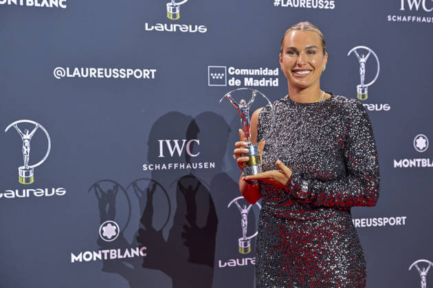 April 20, 2026, Madrid, Madrid, Spain: ARYNA SABALENKA the Laureus World Sportswoman of the Year poses at the Laureus World Sports Awards Madrid 2026 at GaleroÂ¼Ã‚Â­a de Cristal on April 20, 2026 in Madrid, Spain. Madrid Spain  - ZUMAc312 20260420_zsp_c312_271 Copyright: xOscarxManuelxSanchezx
