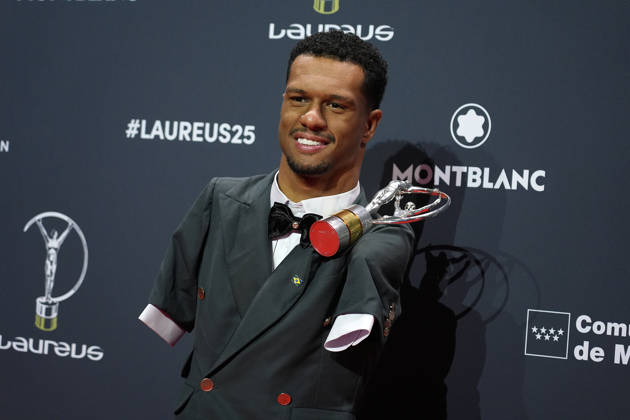 Brazil™s Gabriel Araujo wins Sportsperson of the Year with a Disability during the 2026 Laureus World Sport Awards. April 20,2026. (202604201441)