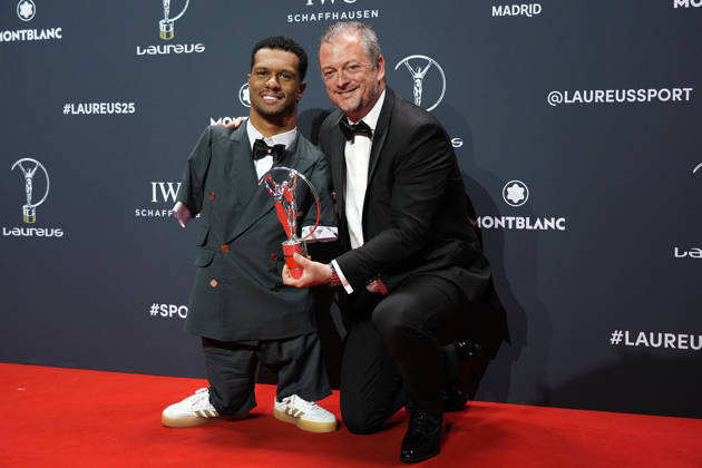Brazil™s Gabriel Araujo wins Sportsperson of the Year with a Disability during the 2026 Laureus World Sport Awards. April 20,2026. (202604201449)