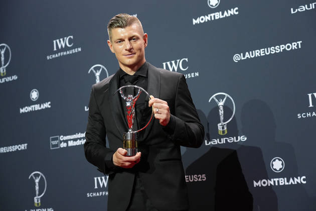 Toni Kroos honoured by Laureus Academy during the 2026 Laureus World Sport Awards. April 20,2026. (202604201418)