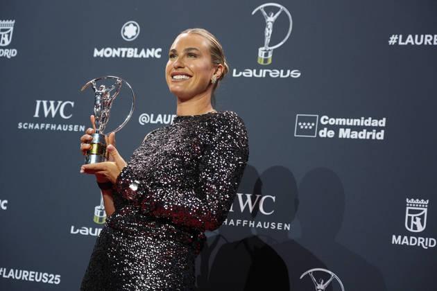 Aryna Sabalenka win individual Award during the 2026 Laureus World Sport Awards. April 20,2026. (202604201431)