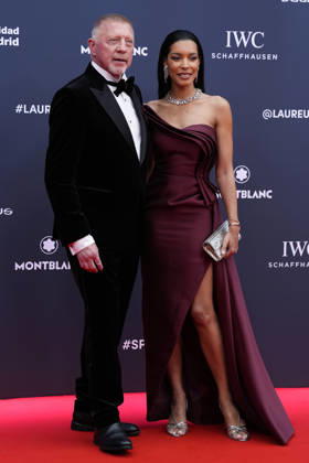 Boris Becker and Lilian de Carvalho attend the red carpet during 2026 Laureus World Sport Awards. April 20,2026. (20260420576)