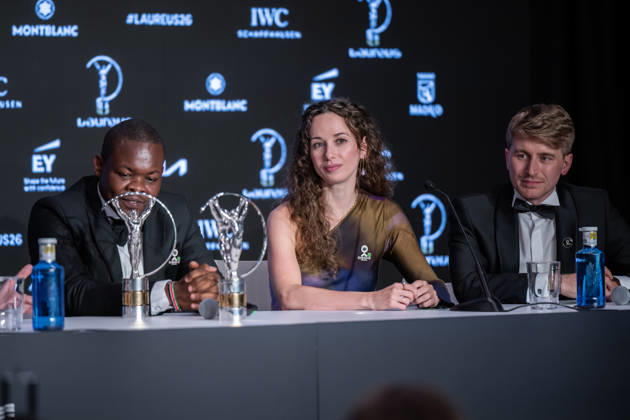 Madrid, Spain. 20 April 2026. Press conference of Futbol Mas after receiving the Laureus Sport for Good 2026 Award Madrid Spain Copyright: xNanoxCalvox xVWPicsx NN-LAUREUSAWARDS2026-51