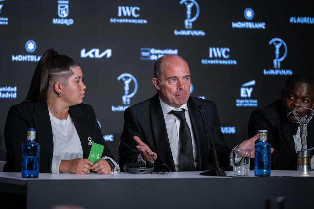 Madrid, Spain. 20 April 2026. Press conference of Futbol Mas after receiving the Laureus Sport for Good 2026 Award Madrid Spain Copyright: xNanoxCalvox xVWPicsx NN-LAUREUSAWARDS2026-52