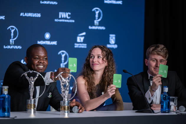 Madrid, Spain. 20 April 2026. Press conference of Futbol Mas after receiving the Laureus Sport for Good 2026 Award Madrid Spain Copyright: xNanoxCalvox xVWPicsx NN-LAUREUSAWARDS2026-55