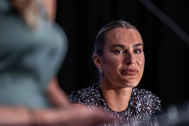 Madrid, Spain. 20 April 2026. Press conference of Aryna Sabalenka after receiving the Laureus World Sportswoman of the Year 2026 Award Madrid Spain Copyright: xNanoxCalvox xVWPicsx NN-LAUREUSAWARDS2026-94