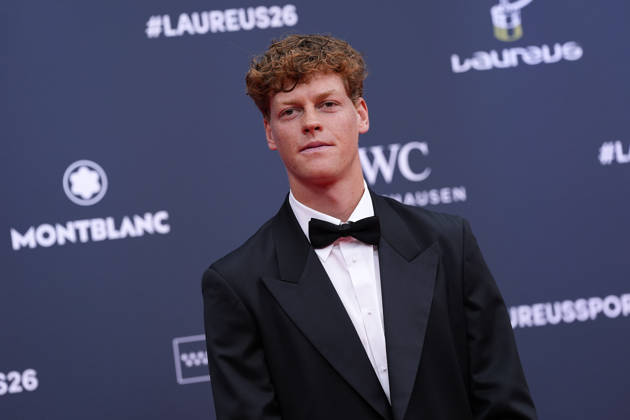 Jannik Sinner attends the red carpet during 2026 Laureus World Sport Awards. April 20,2026. (202604201147)