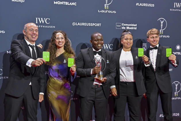 April 20, 2026, Madrid, Madrid, Spain: FUTBOL MAS are the 2026 Laureus Sport for Good Award recipient and poses at the Laureus World Sports Awards Madrid 2026 at GaleroÂ¼Ã‚Â­a de Cristal on April 20, 2026 in Madrid, Spain. Madrid Spain  - ZUMAc312 20260420_zsp_c312_169 Copyright: xOscarxManuelxSanchezx