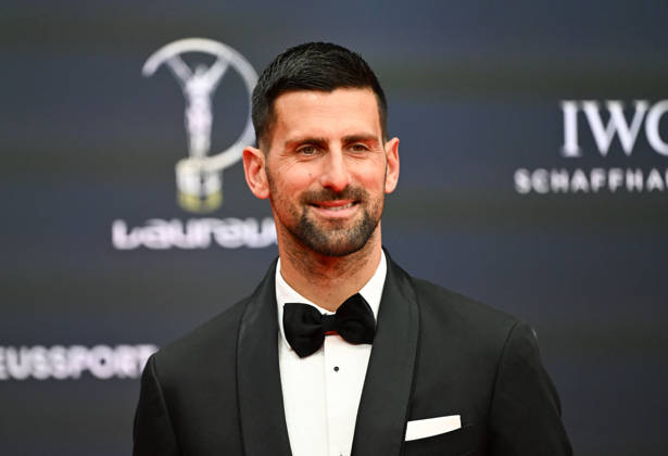 (260421) -- MADRID, April 21, 2026 -- Novak Djokovic poses on the red carpet before the 2026 Laureus World Sports Awards ceremony in Madrid, Spain, April 20, 2026. ) (SP)SPAIN-MADRID-LAUREUS WORLD SPORTS AWARDS-CEROMONY ChengxMin 